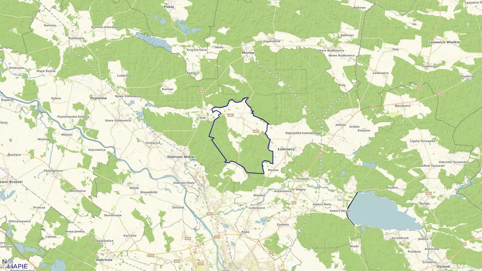 Mapa obrębu BRYNICA w gminie Łubniany