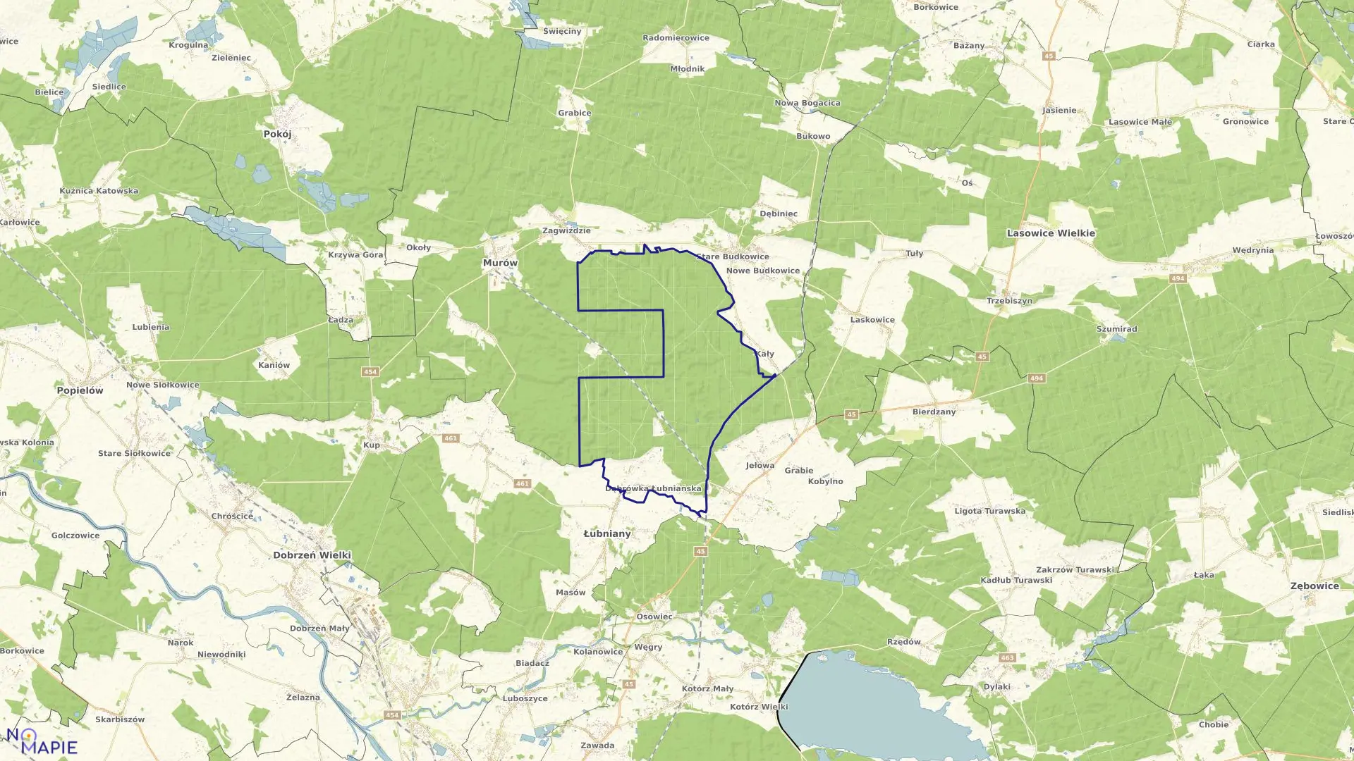 Mapa obrębu DĄBRÓWKA ŁUBNIAŃSKA w gminie Łubniany