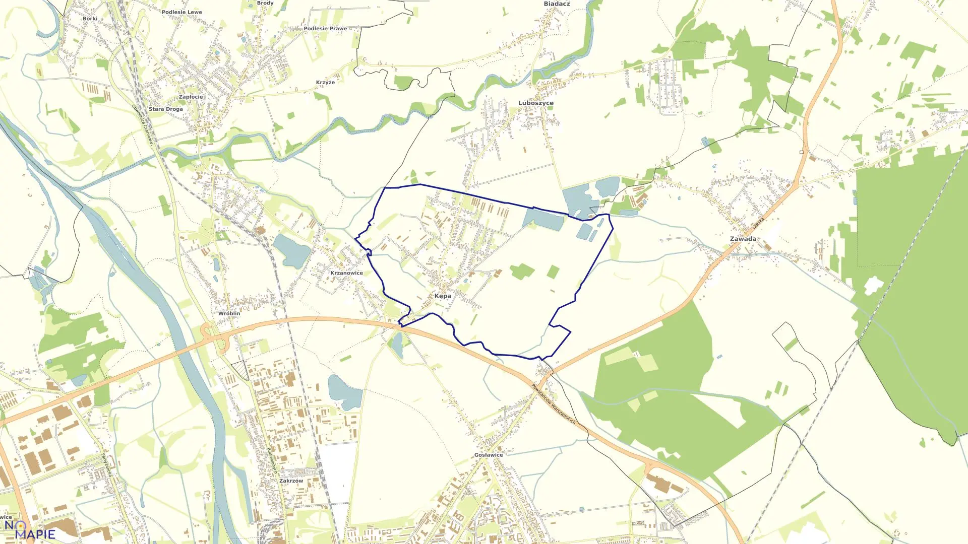 Mapa obrębu KĘPA w gminie Łubniany
