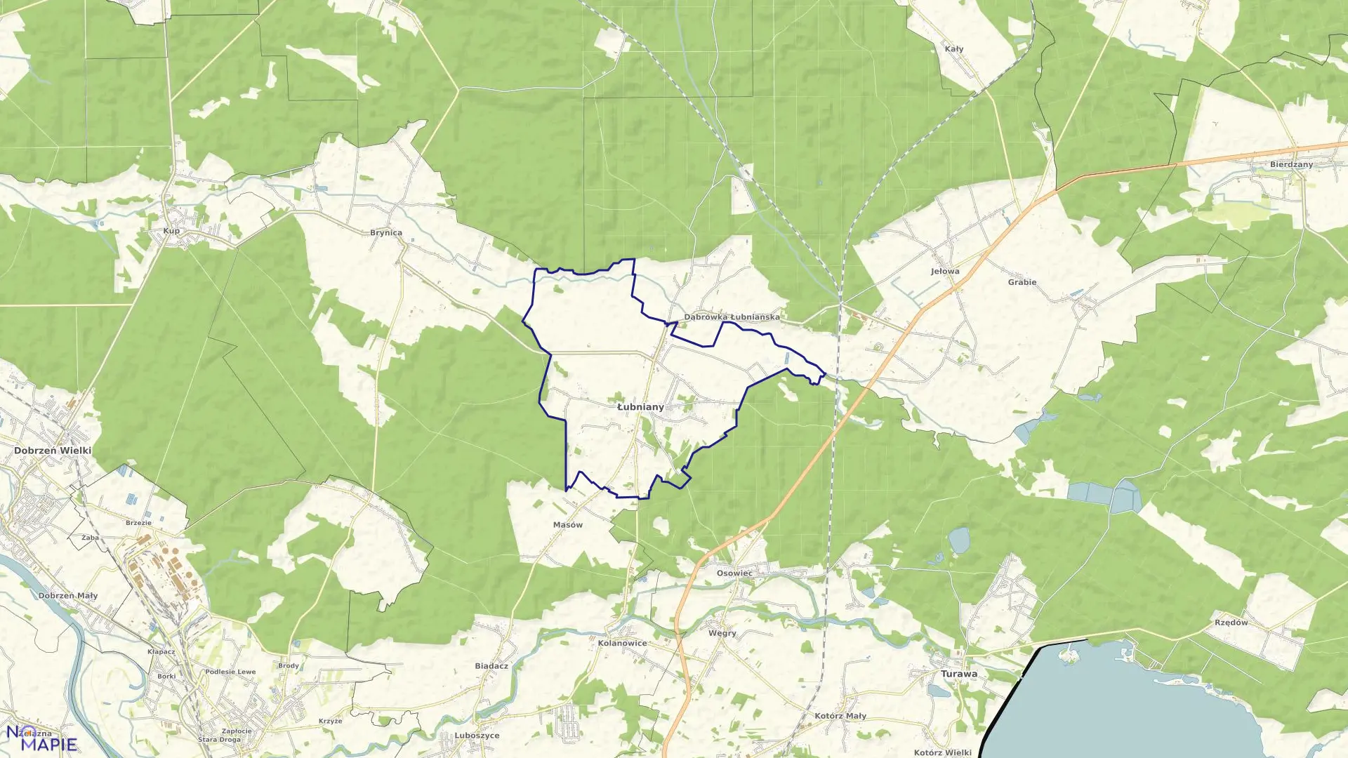 Mapa obrębu ŁUBNIANY w gminie Łubniany