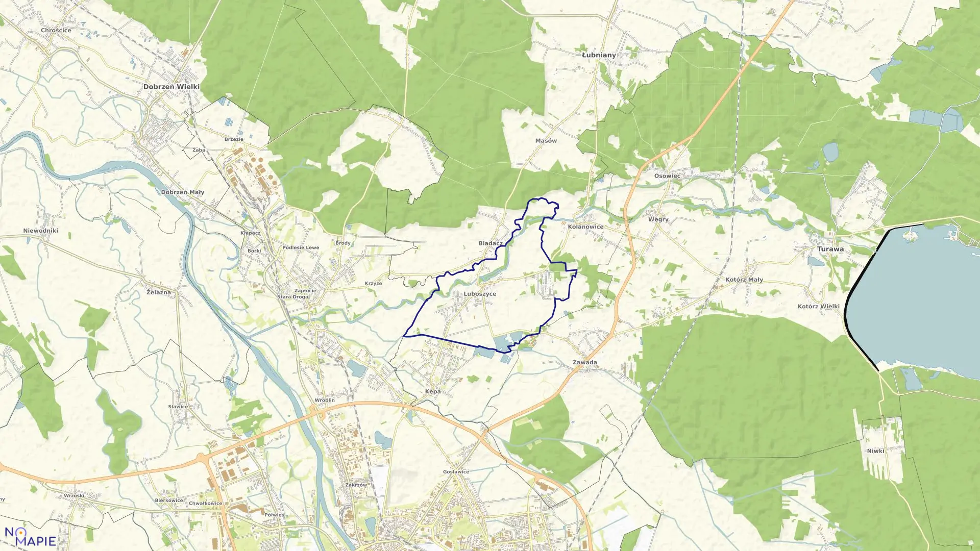 Mapa obrębu LUBOSZYCE w gminie Łubniany